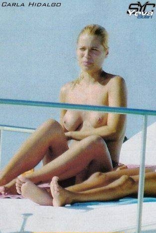 Carla Hidalgo topless sunbath