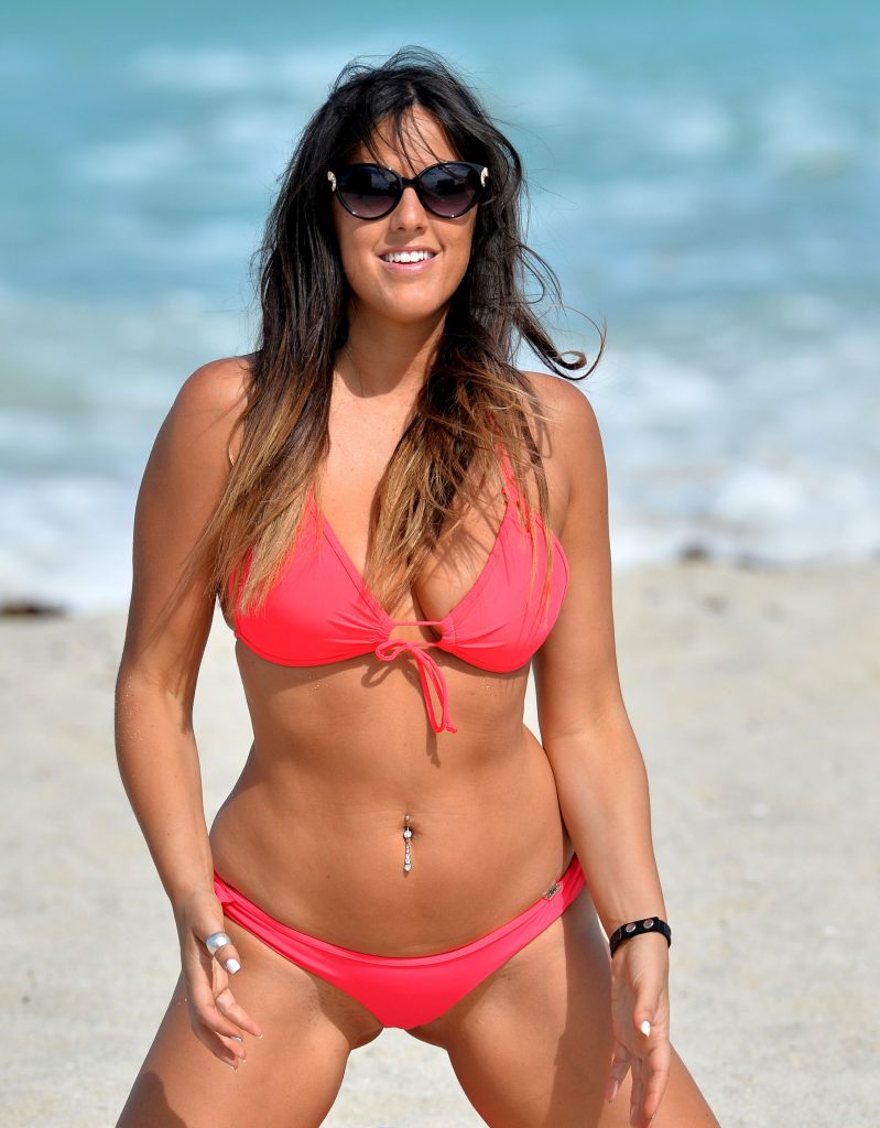 Claudia Romani In Sexy Pink Bikini