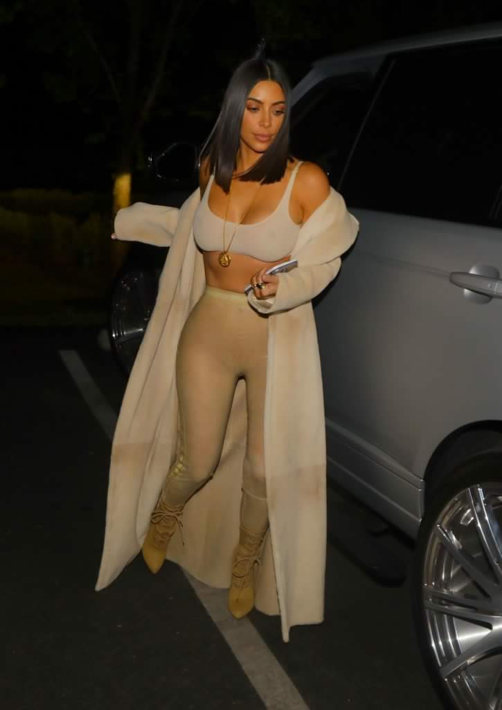 Kim Kardashian In A Revealing Bra-Esque Top