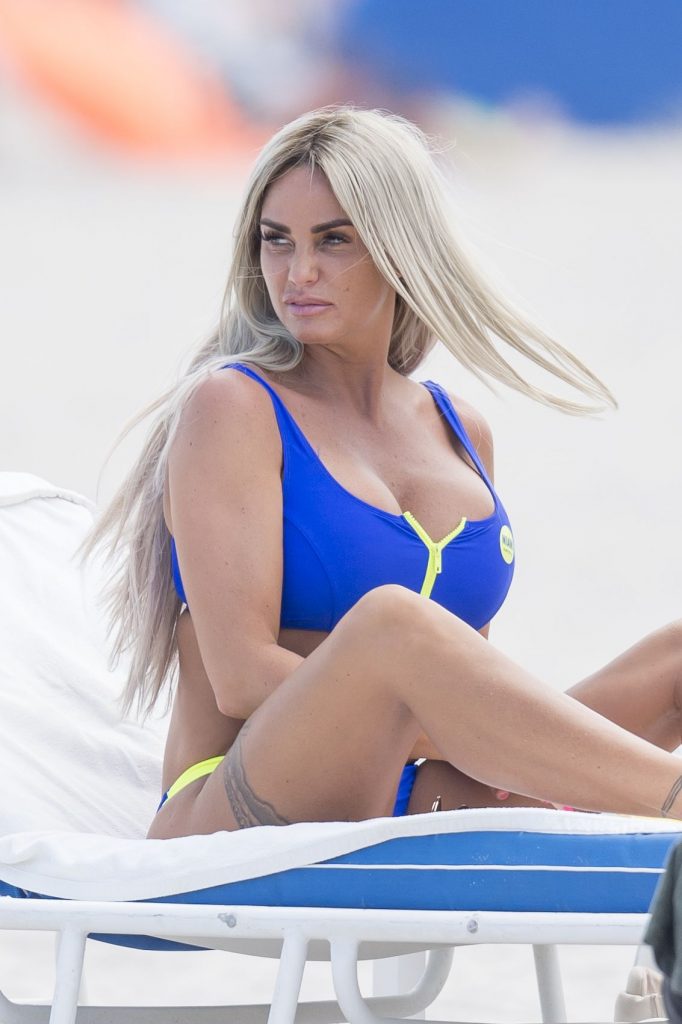 Busty Katie Price On the Beach